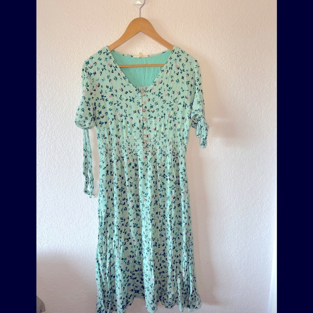 COPY - Reborn J 1xl maternity green floral dress